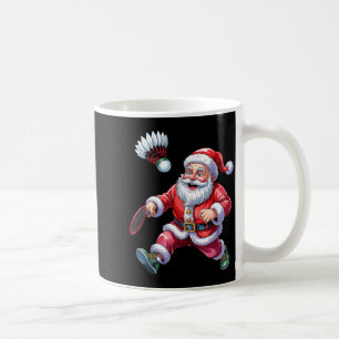 Weihnachtsmann spielt Badminton Lustiges Weihnacht Kaffeetasse
