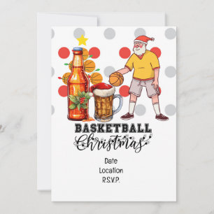 Weihnachtsmann spielt Basketball Weihnachten Einladung