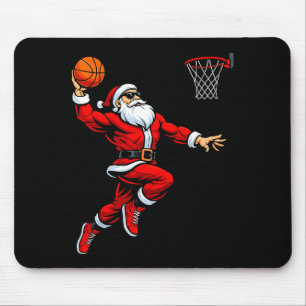 Weihnachtsmann spielt Basketball Xmas lustiger Wei Mousepad