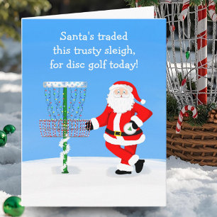 Weihnachtsmann spielt Disc Golf Karte