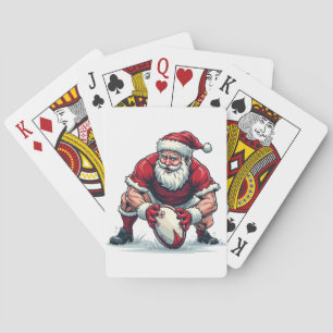 Weihnachtsmann spielt Fantasy Football Weihnachten Spielkarten