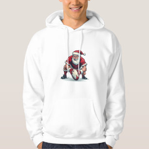 Weihnachtsmann spielt Fantasy-Football-Weihnachtsp Hoodie