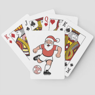 Weihnachtsmann spielt Fußball-Christmas-Spieler-Sp Spielkarten