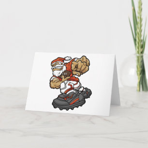 Weihnachtsmann spielt Fußball Illustration Karte