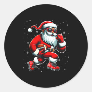 Weihnachtsmann spielt Fußball Männer Jungen Weihna Runder Aufkleber