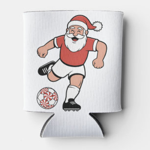 Weihnachtsmann spielt Fußball Weihnachten Spieler  Dosenkühler