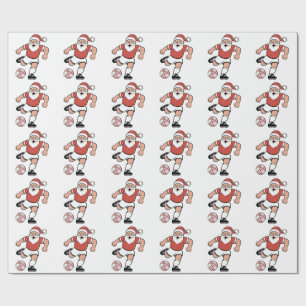 Weihnachtsmann spielt Fußball Weihnachten Spieler Geschenkpapier
