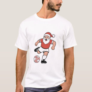 Weihnachtsmann spielt Fußball Weihnachten Spieler T-Shirt