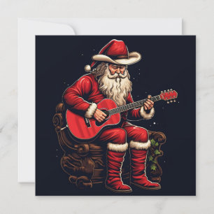 Weihnachtsmann spielt Gitarre Feiertagskarte