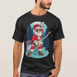 Weihnachtsmann spielt Gitarre Lustiger Rock Weihna T-Shirt