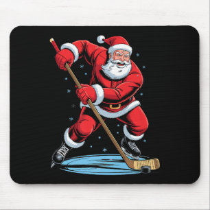 Weihnachtsmann spielt Hockey Lustiger Feiertag Wei Mousepad