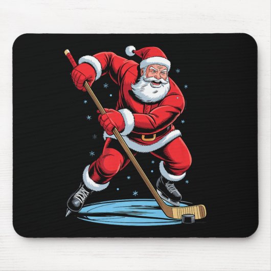 Weihnachtsmann spielt Hockey Lustiger Feiertag Wei Mousepad (Vorne)