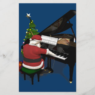 Weihnachtsmann spielt Klavier Briefpapier