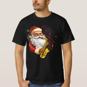 Weihnachtsmann spielt Saxophon Musikalisch Musiker T-Shirt