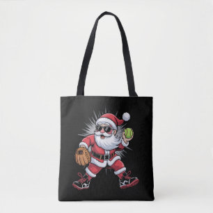 Weihnachtsmann spielt Softball als Pitcher Weihnac Tasche