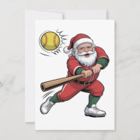 Weihnachtsmann spielt Softball Weihnachten Spieler