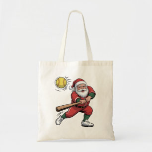 Weihnachtsmann spielt Softball Weihnachten Spieler Tragetasche