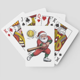 Weihnachtsmann spielt Softball Weihnachts-Spieler Spielkarten