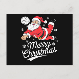 Weihnachtsmann spielt Volleyball Weihnachten Pyjam Begleitkarte