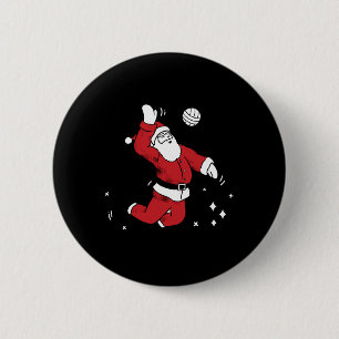 Weihnachtsmann spielt Volleyball Weihnachts-Pyjama Button