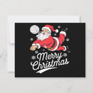 Weihnachtsmann spielt Volleyball Weihnachts-Pyjama Feiertagskarte