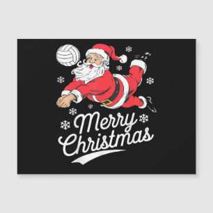 Weihnachtsmann spielt Volleyball Weihnachts-Pyjama Magnetkarte