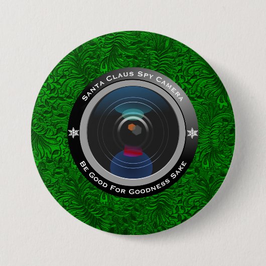 Weihnachtsmann-Spions-Kamera Button (Vorderseite)