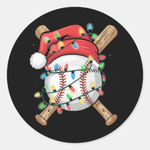 Weihnachtsmann Sport Weihnachten Baseballspieler  Runder Aufkleber