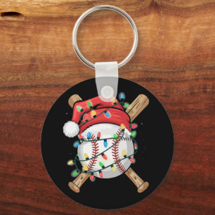 Weihnachtsmann Sport Weihnachten Baseballspieler  Schlüsselanhänger