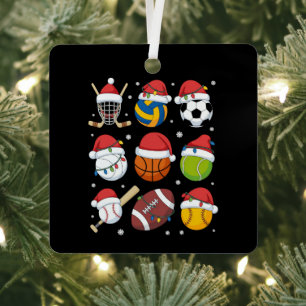 Weihnachtsmann Sport Weihnachten Sport Ball Spiele Ornament Aus Metall