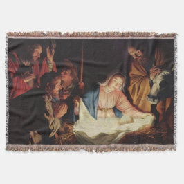 Weihnachtsmann Stall Mary Joseph Baby Jesus Decke