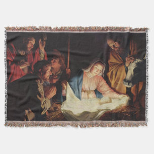 Weihnachtsmann Stall Mary Joseph Baby Jesus Decke