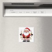 Weihnachtsmann stehend mit Weihnachtslichtern Magnet (In Situ (Geschirrspüler))
