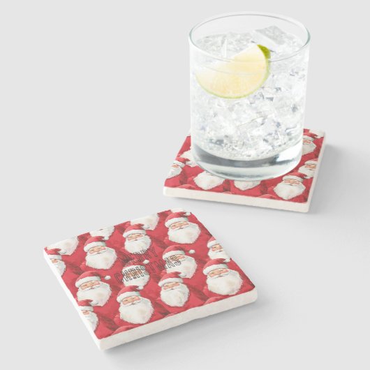 Weihnachtsmann Steinuntersetzer (Seitenansicht)