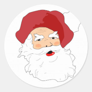 Weihnachtsmann stellen gegenüber runder aufkleber