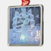 Weihnachtsmann stellt lustigen Weihnachtsfeiertag Silbernes Ornament (Links)