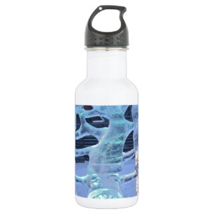 Weihnachtsmann stellt lustigen Weihnachtsfeiertag Trinkflasche