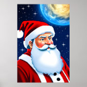 Weihnachtsmann, Sterne und Mond | Art der AI Poster (Vorne)