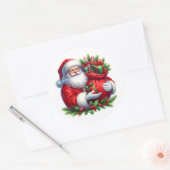 Weihnachtsmann-Sticker Runder Aufkleber (Umschlag)