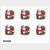 Weihnachtsmann-Sticker Runder Aufkleber (Blatt)