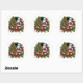 Weihnachtsmann-Sticker Runder Aufkleber (Blatt)