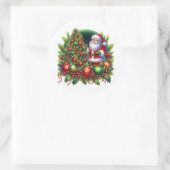Weihnachtsmann-Sticker Runder Aufkleber (Tasche)