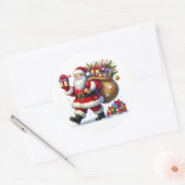 Weihnachtsmann-Sticker Runder Aufkleber (Umschlag)
