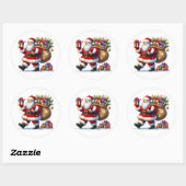 Weihnachtsmann-Sticker Runder Aufkleber (Blatt)