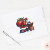Weihnachtsmann-Sticker Runder Aufkleber (Umschlag)
