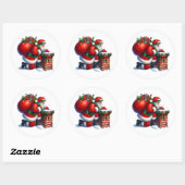 Weihnachtsmann-Sticker Runder Aufkleber (Blatt)