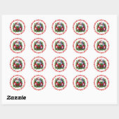 Weihnachtsmann-Sticker Runder Aufkleber (Blatt)