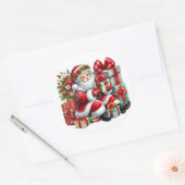 Weihnachtsmann-Sticker Runder Aufkleber (Umschlag)