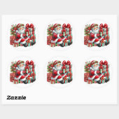 Weihnachtsmann-Sticker Runder Aufkleber (Blatt)