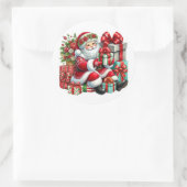 Weihnachtsmann-Sticker Runder Aufkleber (Tasche)